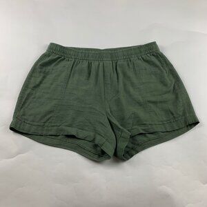 Old Navy Olive Green Linen Blend High Rise Pull On Shorts L